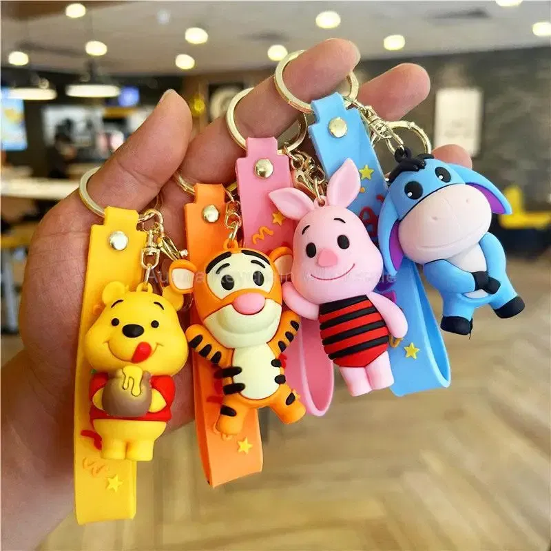 Color: Dark blue - Wholesale Anime Disney Keychain Mickey Mouse Minnie Lilo & Stitch Cartoon Keyring Kawaii Key Chain Car Pendant Kids Toys Gifts