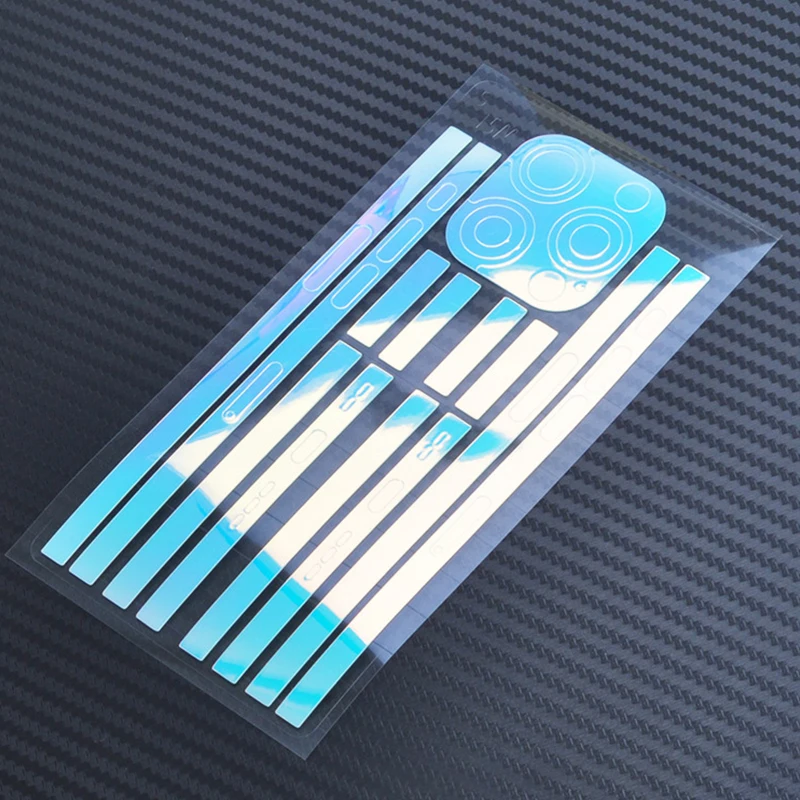 Color: ROSE - Luminous Edge Film Phone Frame Protective Sticker For IPhone 15 14 13 12 Pro Max Side Skin Anti-Scratch Border Protector