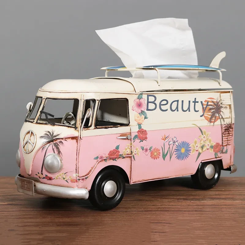 Retro Floral Bus Tissue Box Holder