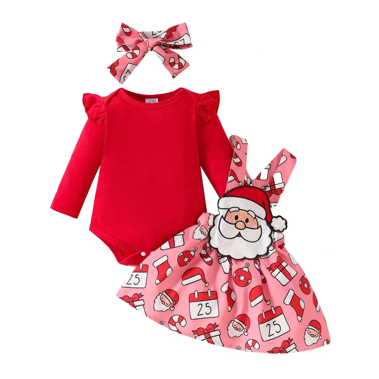 Color: Navy Blue, Kid Size: 4T - Baby Girls Clothes New Year Set 0-3Y Long Sleeve Big Bow Top Irregular Skirt and Beret 3Pcs Toddler Christmas Clothes