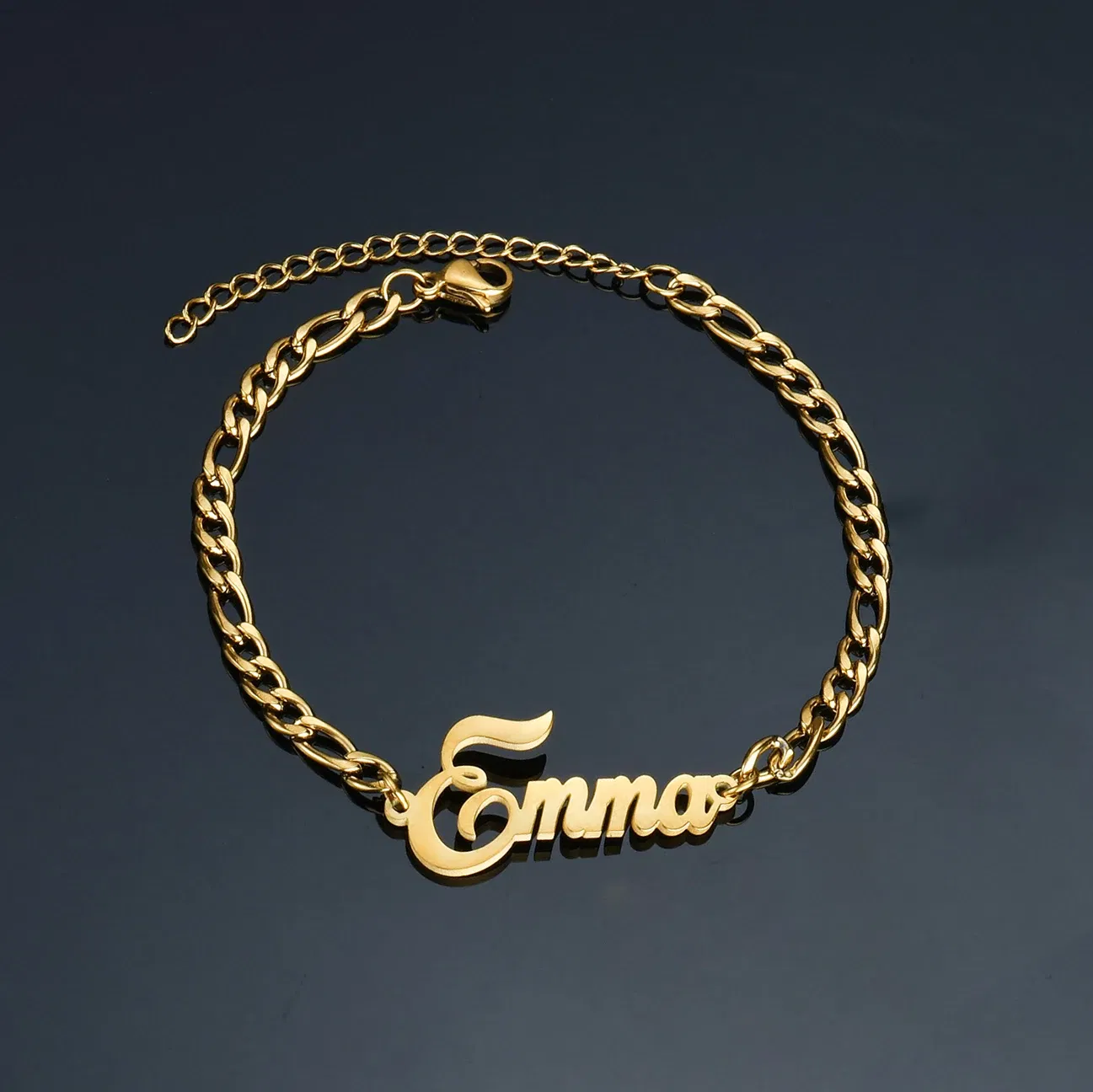 Metal Color: PURPLE, Length: 21cm, Main Stone Color: Orange - Atoztide Personalized Custom Name Bracelet for Women Men Stainless Steel 10mm Cuban Chain Nameplate Handmade Bangle Jewelry Gift
