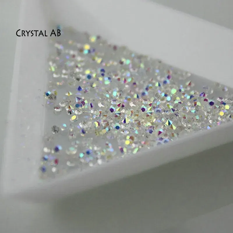 Color: Middle Brown - 1440pcs Shiny Crystal AB Mini Pixie Nail Rhinestones Glitter 3D Micro Diamonds for Nails Art DIY Accessories