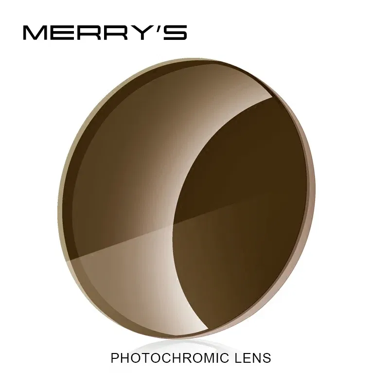 Lenses Color: GRAY, Lens Index: 1.67 - MERRYS Photochromic Series 1.56 1.61 1.67 Prescription CR-39 Resin Aspheric Glasses Lenses Myopia Sunglasses Lens