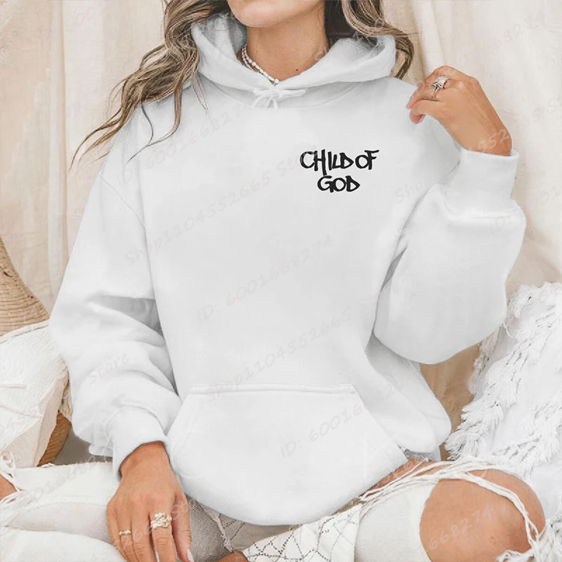 Color: green, Size: XXS - I Am A God Child Letter Print Hoodies Christian God Sweatshirts Hooded Pullover Pray The Lord Sweatshirt Women's Clothing