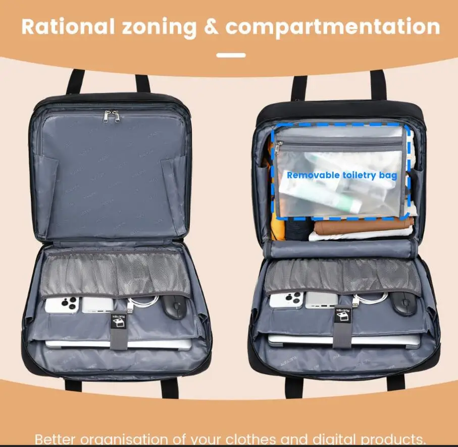 Color: Beige - Men Travel Luggage Bag Men Business Trolley Bag Wheeled bag Oxford Suitcase Travel Rolling Bags On Wheels Carry On Luggage Bag