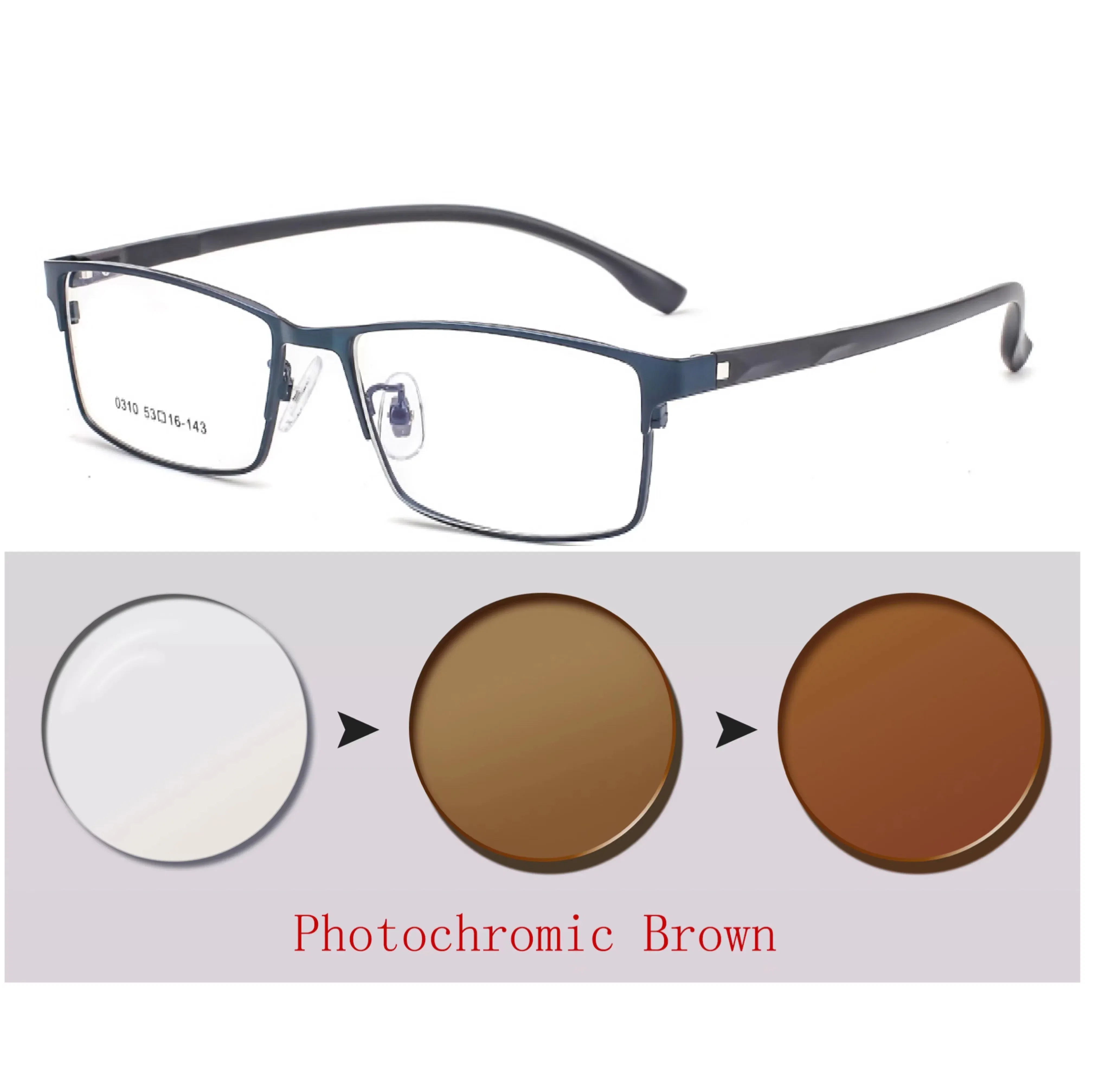 Frame Color: WHITE, Ships From: CHINA, Eye Prescription: +100 - New Finished Myopia Sun Photochromic Glasses Fashion Chameleon Gray Lens Metal Legs With Degrees Sunglasses -1 -1.5 -2.0 -2.5 -3