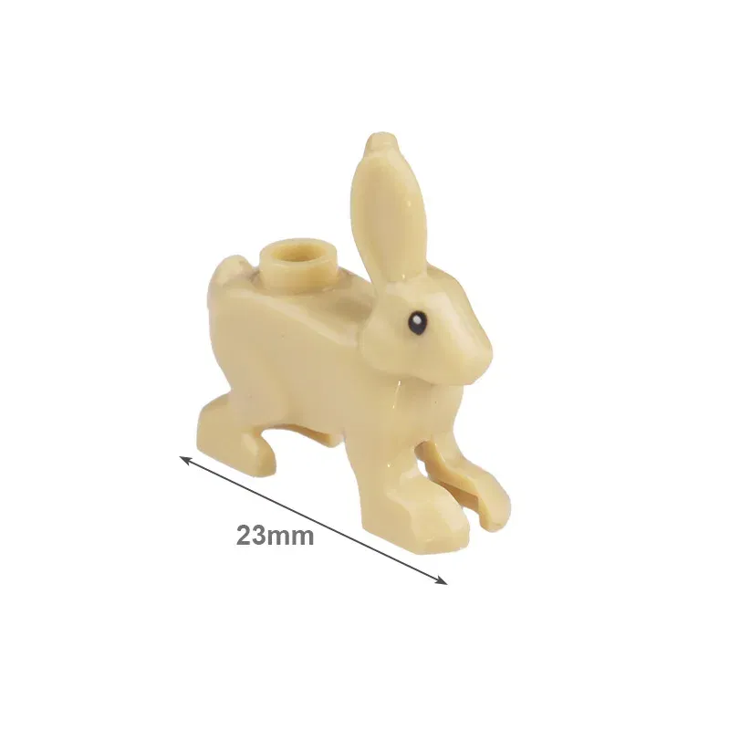 Color: Silver - MOC City Animal Building Block Figures Hare Dairy Cow Squirrel Dolphin Pug DIY Farm Street View Accessories Bricks Toys Gifts