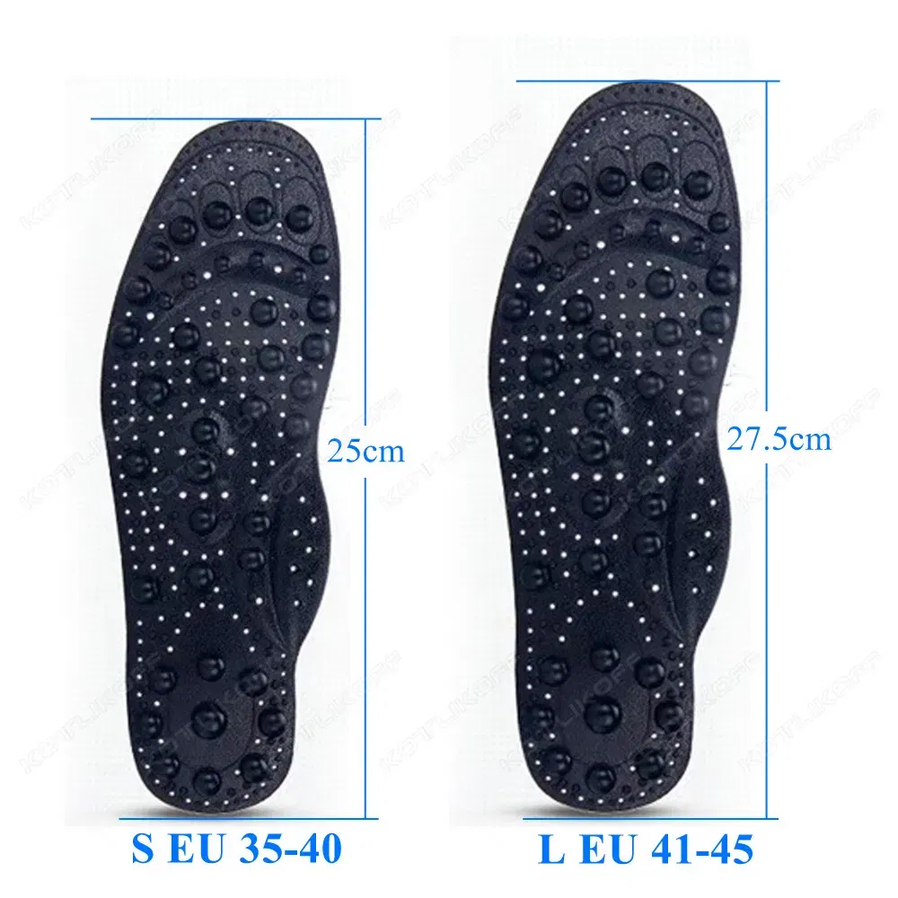 Color: Gold, Shoe Size: 0.5 - Magnetic Therapy Massage Insoles For Shoes Foot Acupressure Enhanced Magnetic Insole Point Therapy Feet Body Detox Insert Pads