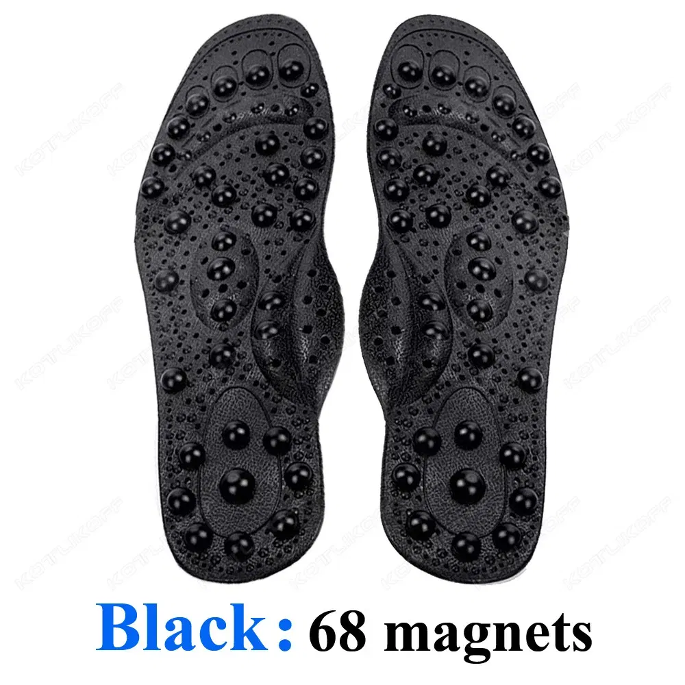 Color: Gold, Shoe Size: 0.5 - Magnetic Therapy Massage Insoles For Shoes Foot Acupressure Enhanced Magnetic Insole Point Therapy Feet Body Detox Insert Pads