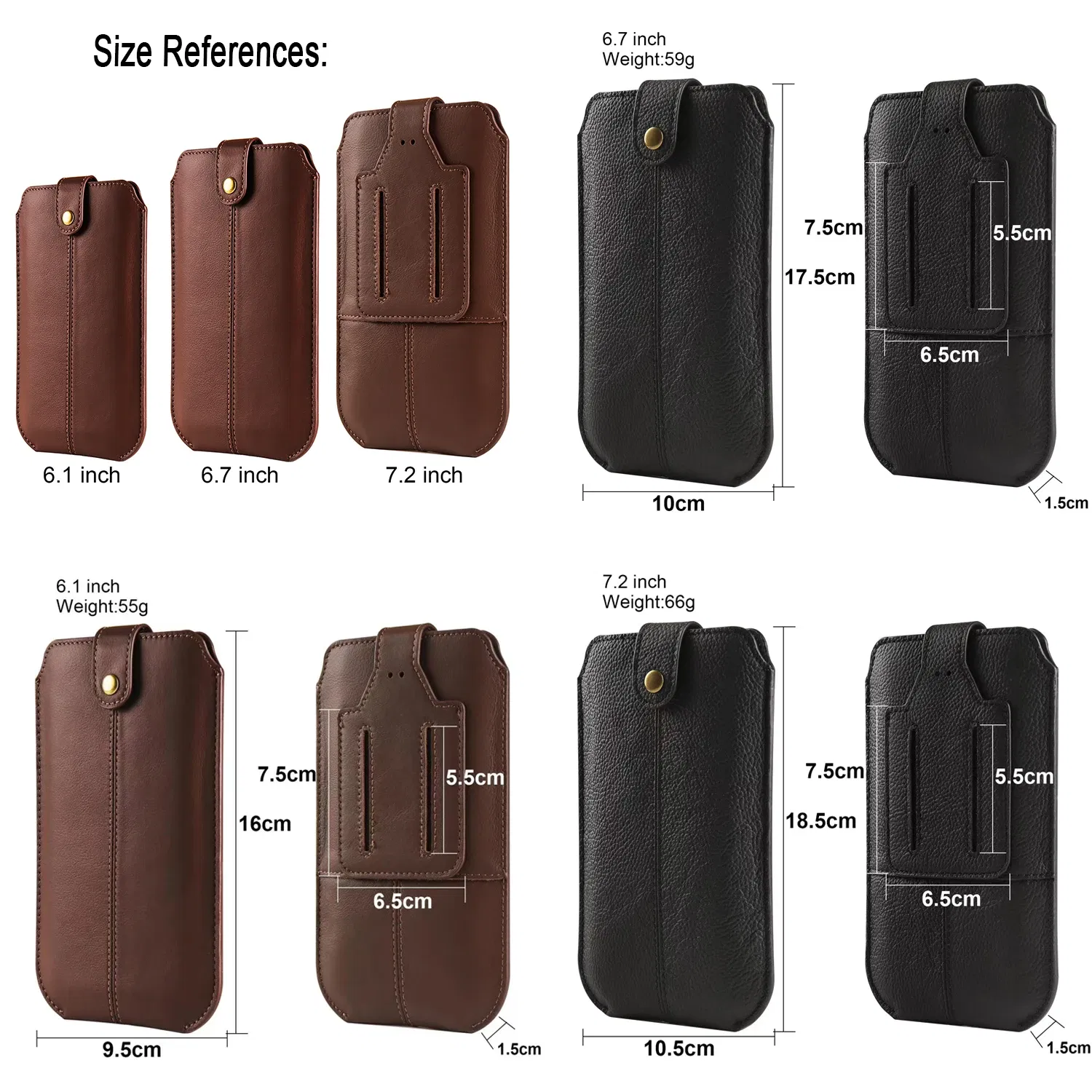 Color: black, Material: Nylon - Real Genuine Leather Mobile Phone Pouch Belt Clip Case For Samsung Galaxy S24 S23 FE S22 A53 A54 A55 Men Waist Bag Holster Cover