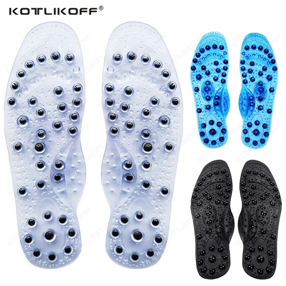 Color: Pink, Shoe Size: 0.5 - Magnetic Therapy Massage Insoles For Shoes Foot Acupressure Enhanced Magnetic Insole Point Therapy Feet Body Detox Insert Pads