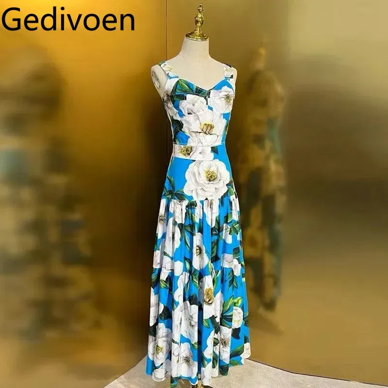 Color: MULTI, Size: XL, Ships From: CN - Gedivoen New Style Casual Women's Suit Sweetheart Neck Spaghetti Strap Backless Top+Fashion Half skirt Cotton Print 2-piece set