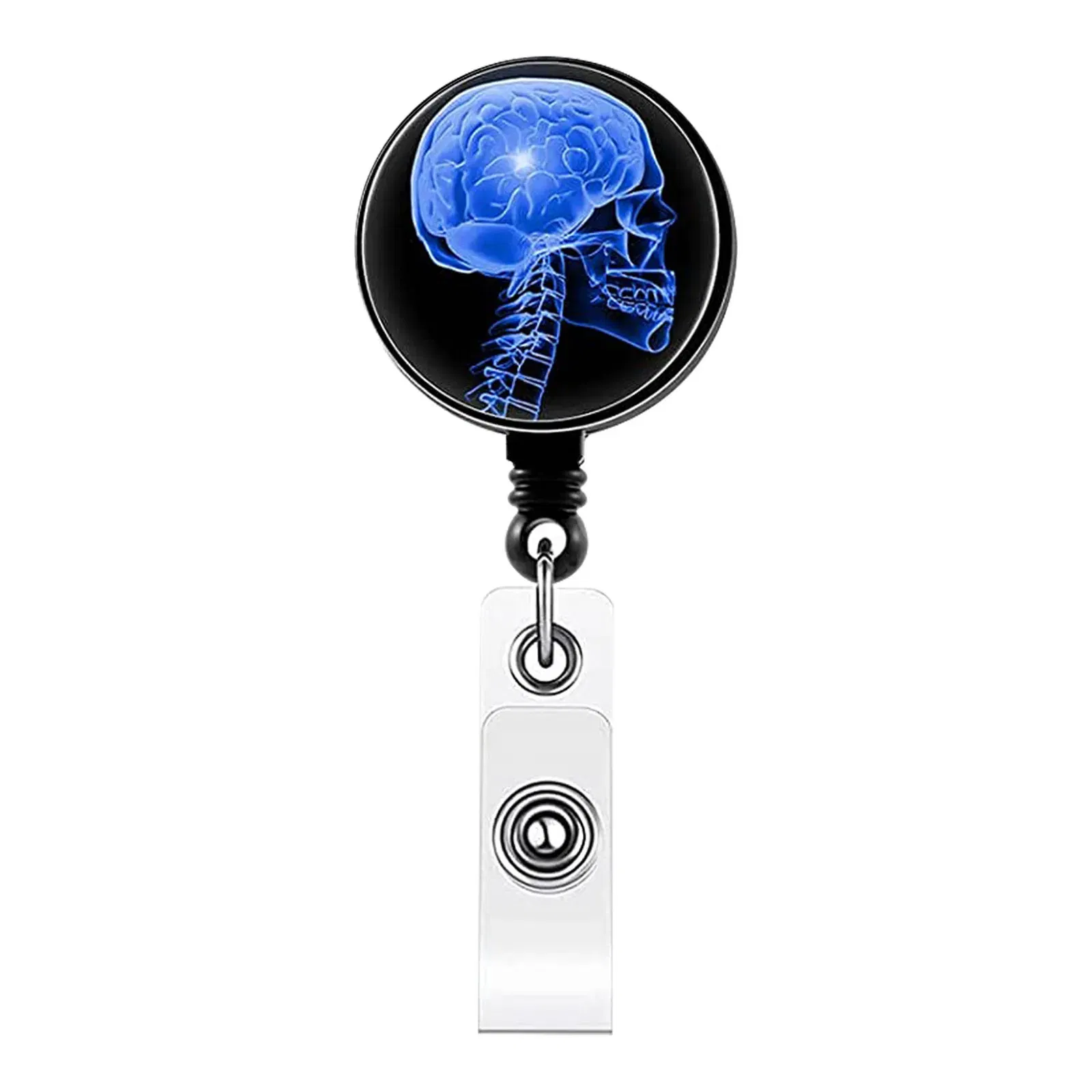 Color: black - X-Ray Badge Reel Retractable Radiology Badge Reel Holder Ct Rays Nurse Doctor Student Card Reel Clip Office Supply Recoil Badge