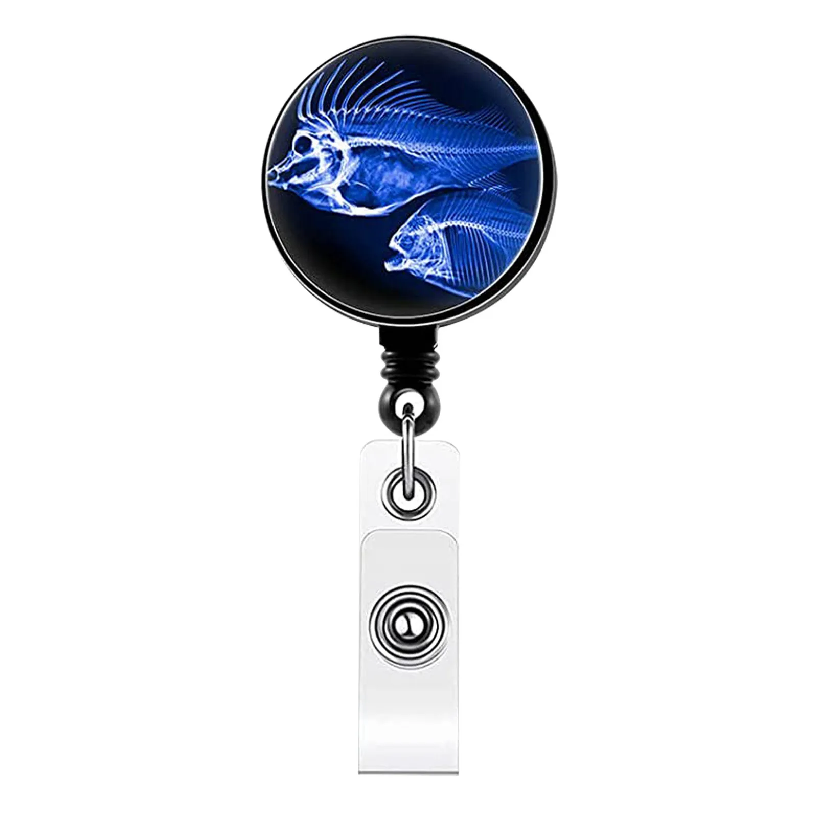 Color: black - X-Ray Badge Reel Retractable Radiology Badge Reel Holder Ct Rays Nurse Doctor Student Card Reel Clip Office Supply Recoil Badge