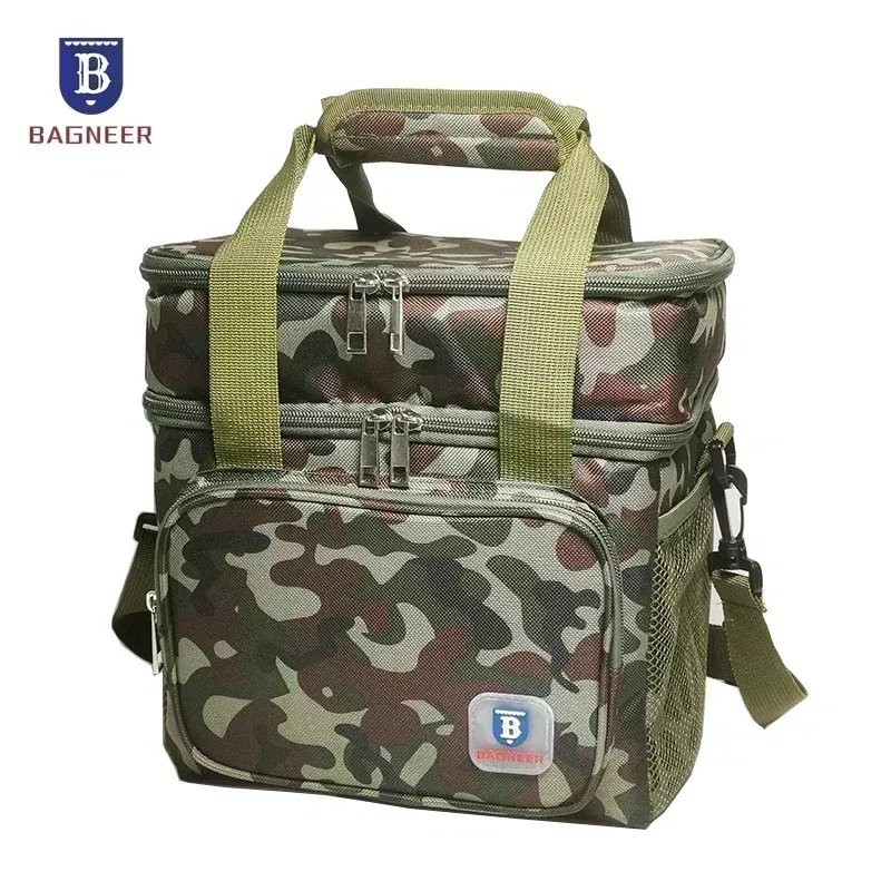 Color: Pink - BAGNEER Thermal Lunch Bag Camping Picnic Food Cooler Bags Insulated Case Waterproof Office School Lunchbag Shoulder Cooling Box