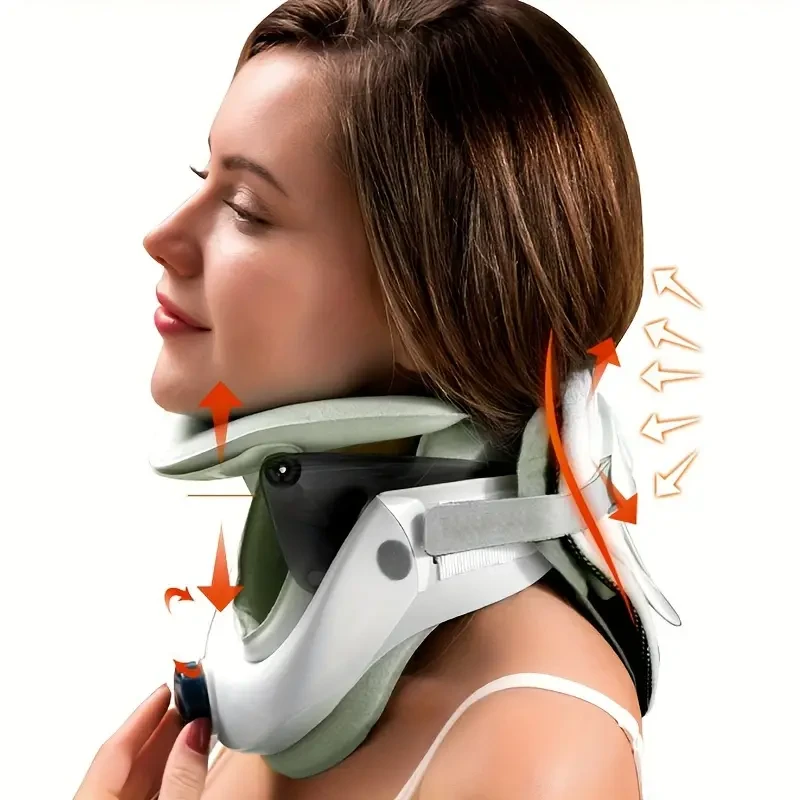 ADJUSTABLE NECK TRACTION DEVICE WITH ERGONOMIC AIRBAG SUPPORT