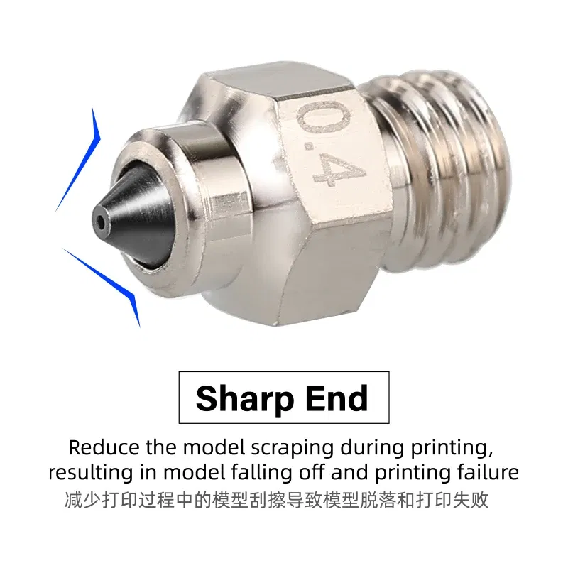 Color: green, Size: 0.4mm - Mellow DLC Hardened Steel & Copper Wear Resistant Bimetal HC Nozzle For V6 / Volcano /Mk8 Hotend Neptune4 K1 Nozzle 3D Printer