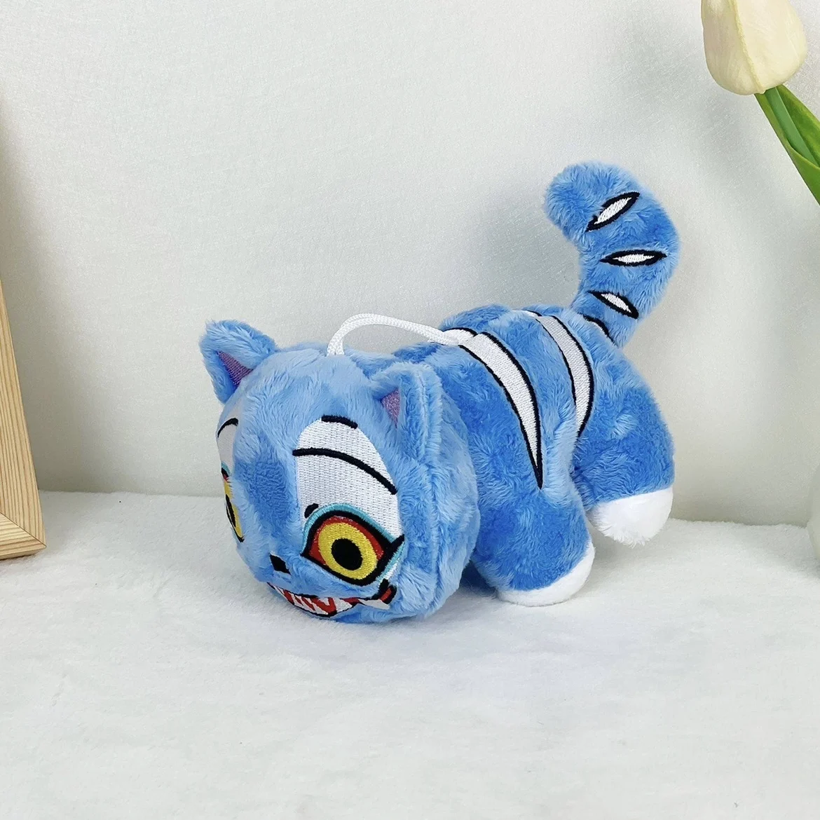 Color: CRIMSON - TreasuringU New hot Kpop Demon Plush Toys Game Hunters Tiger Stuffed Toy Doll Blue Tiger Animals Plushie Birthday Gifts