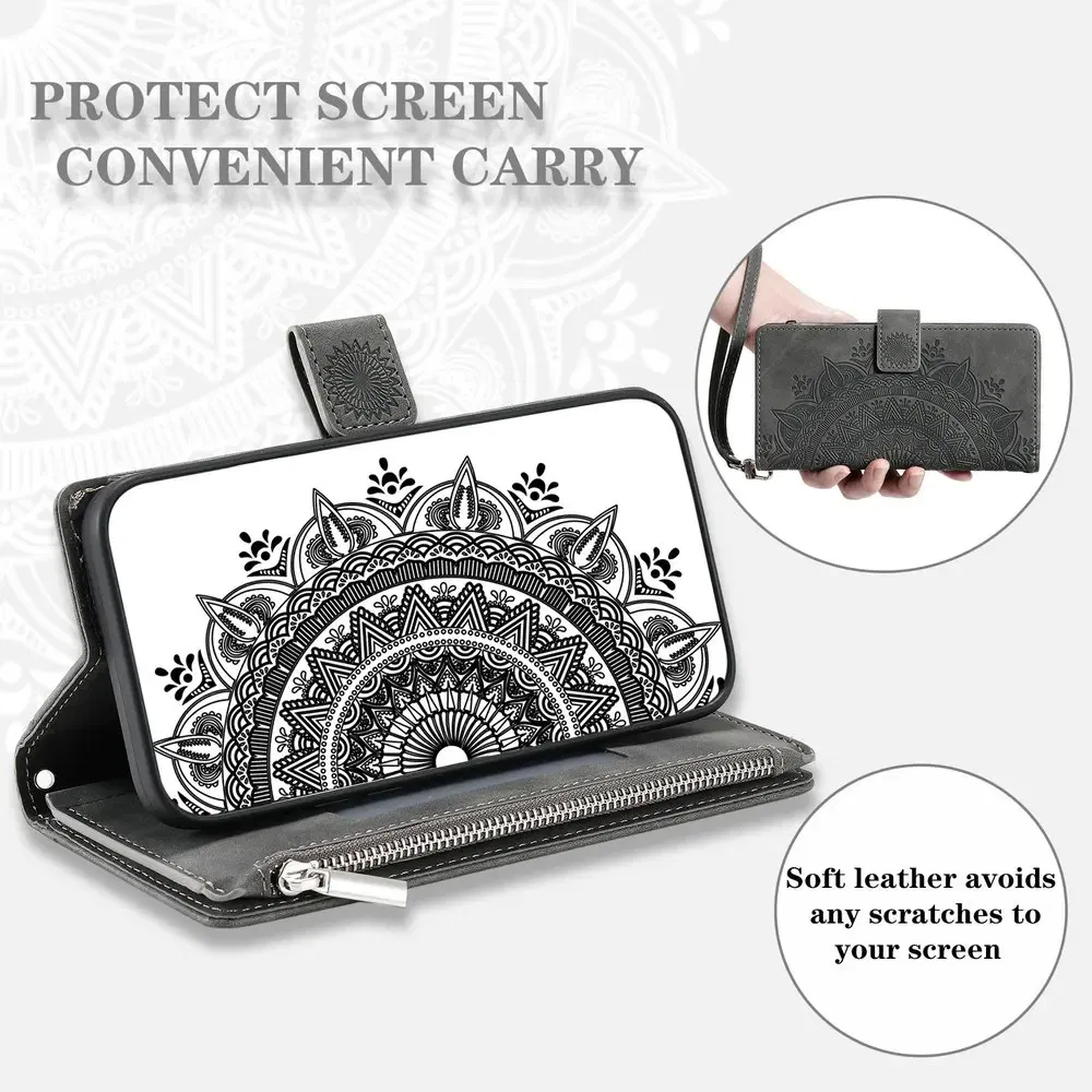 Color: GRAY, Bundle: Case & Strap, Compatibility by Model: Xiaomi 15T - For Xiaomi 15T Pro 5G 2025 Leather Wallet Case 8-Card Crossbody Bag Funda Xiaomi 15T Pro Case Mi 15T 15 T T15 15TPro Phone Cover