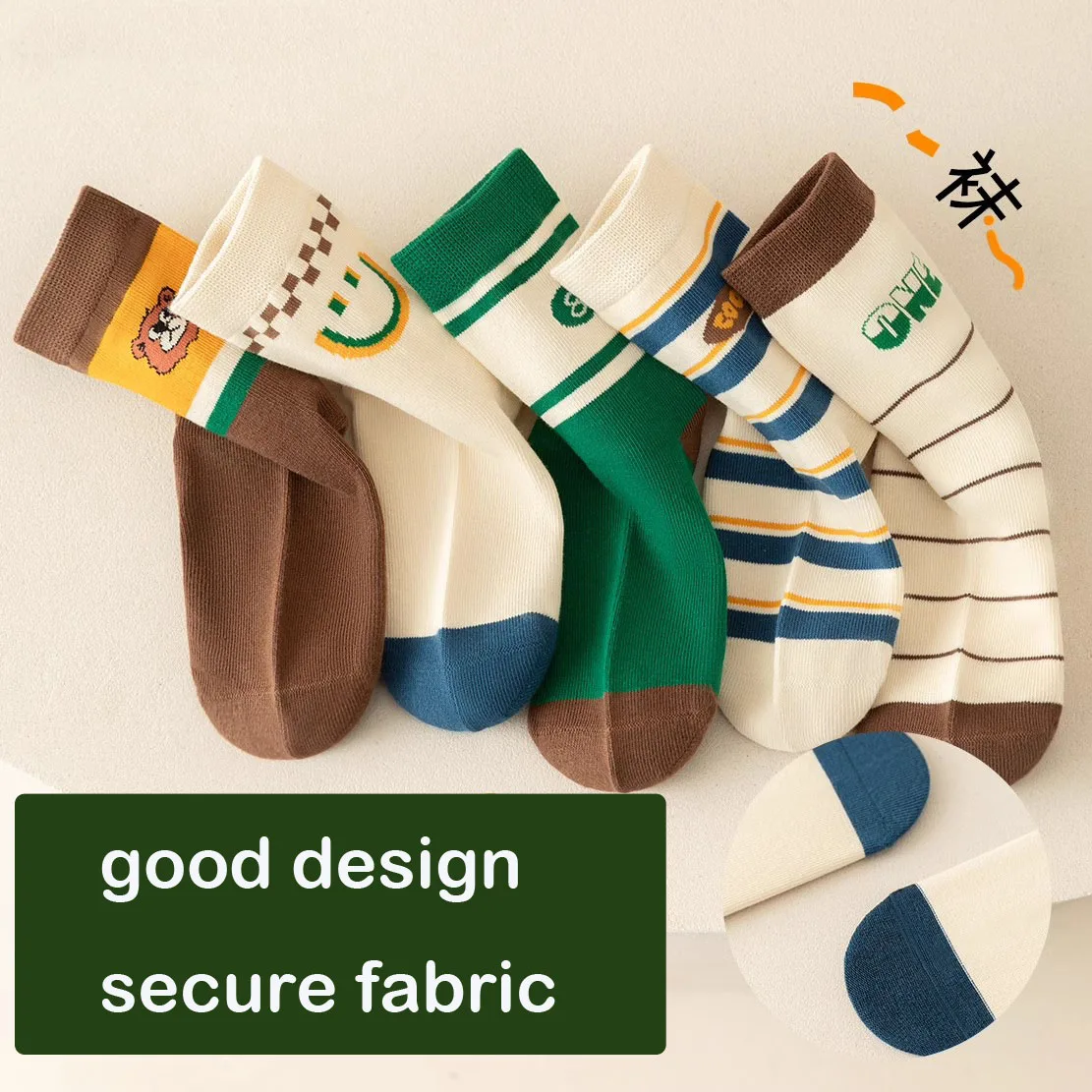 Color: black, Size: 7-9T - Boys Socks Spring Autumn Children Cotton Socks Baby 1-12 year-old Kids Cotton Socks Warm Cozy Calf Sock 5 Pairs/bag