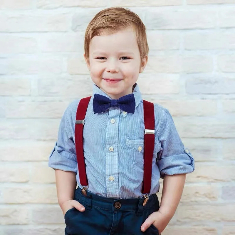 Color: Navy Blue - Korean Formal Dress Dots Bow Ties For Kids Business Bowknot Bridegroom Best Man Bowties Polka Dot Butterfly Cute Neckties Gift