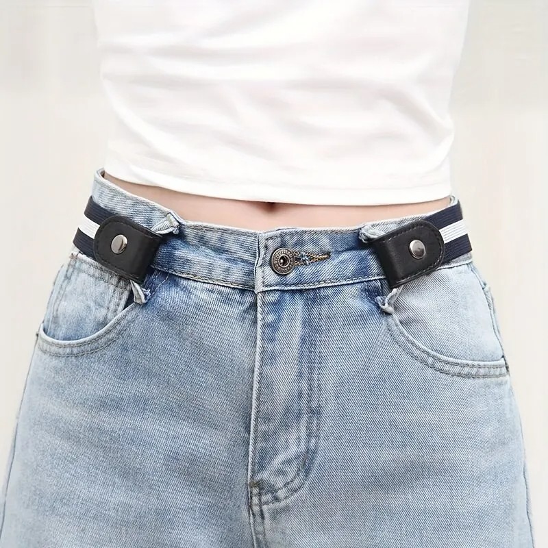 Simple & Fashionable Elastic Belt  Adjustable Woven Invisible Seamless Belt