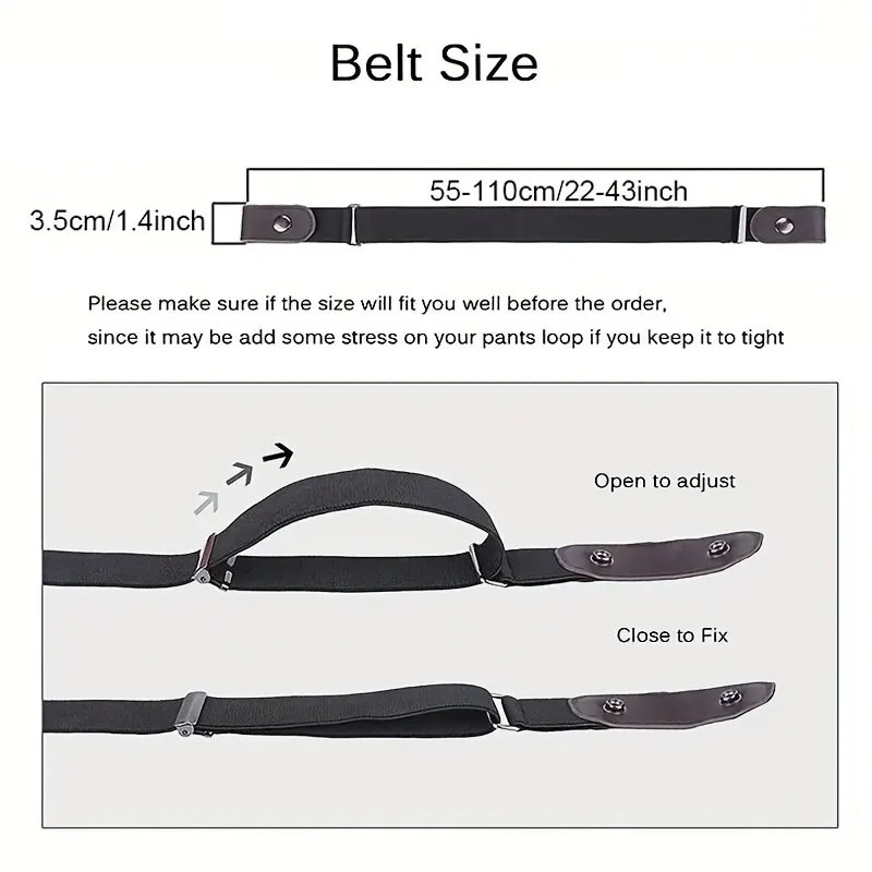 Simple & Fashionable Elastic Belt  Adjustable Woven Invisible Seamless Belt
