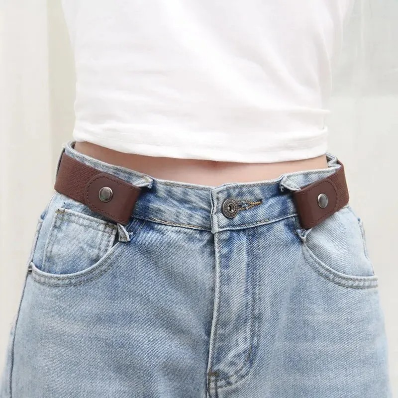 Simple & Fashionable Elastic Belt  Adjustable Woven Invisible Seamless Belt