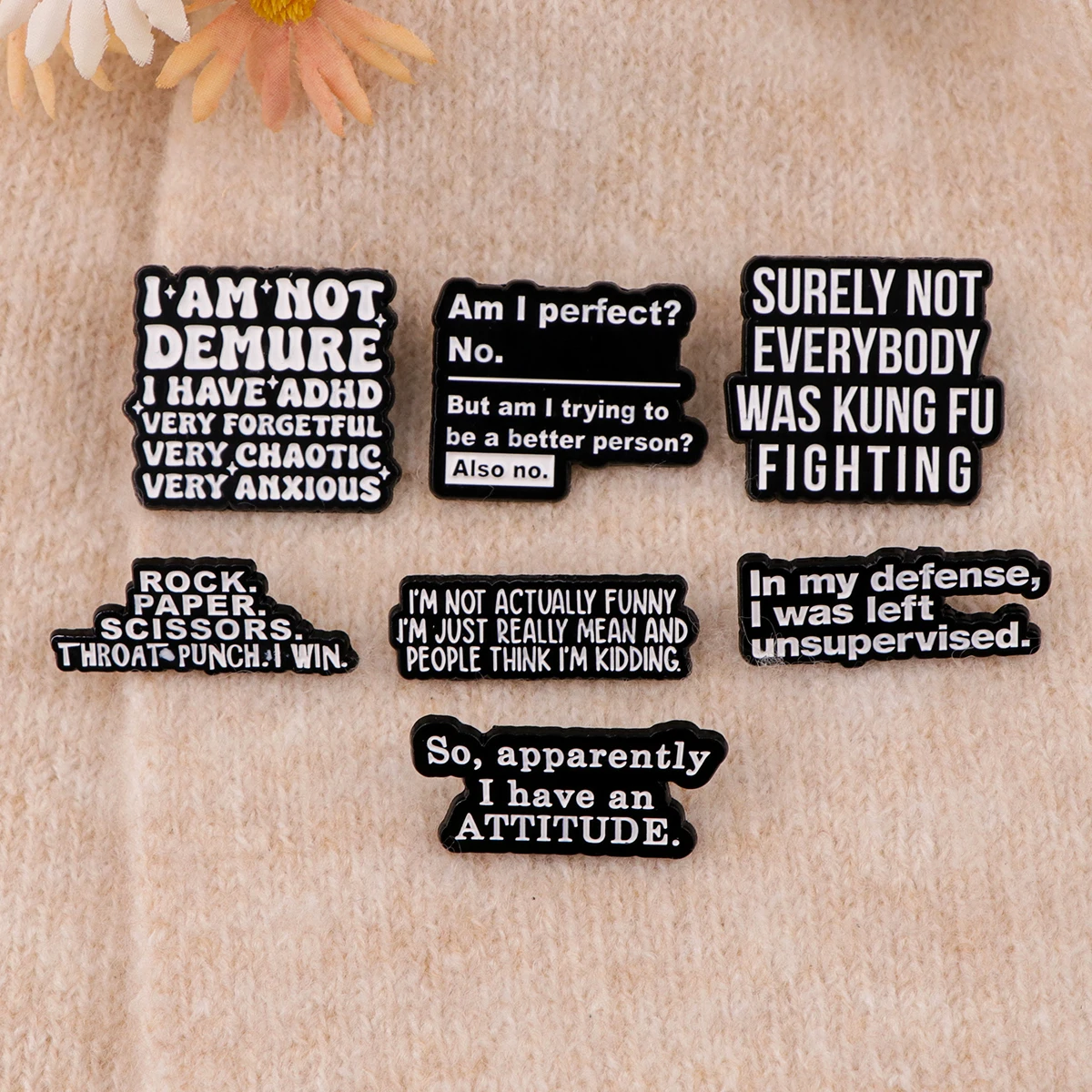 Metal color: Titanium Plated - Funny Quotes Enamel Pins Skeleton Women's Brooches Men Lapel Pins Badge on Backpack Costume Accessories Phrase Jewelry Gifts