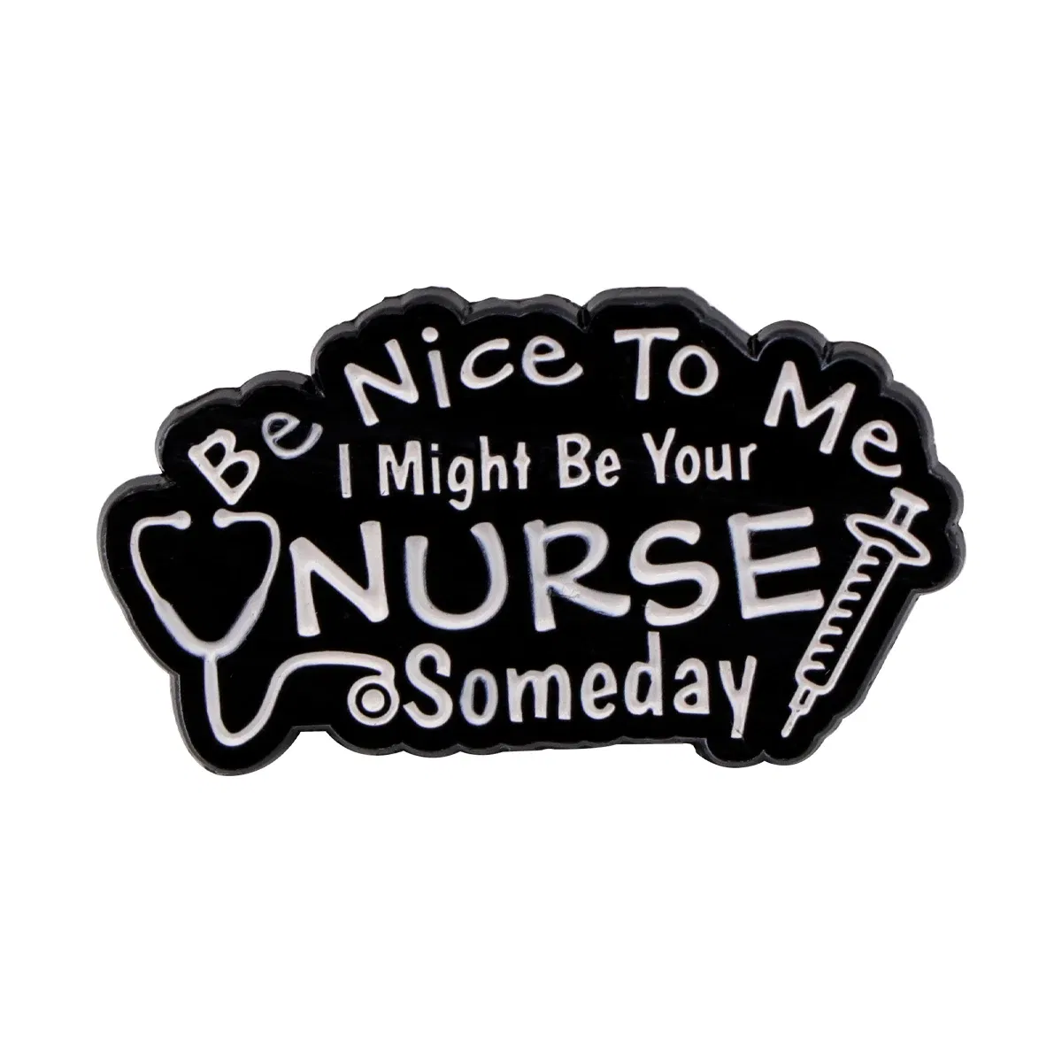 Metal color: Titanium Plated - Funny Quotes Enamel Pins Skeleton Women's Brooches Men Lapel Pins Badge on Backpack Costume Accessories Phrase Jewelry Gifts