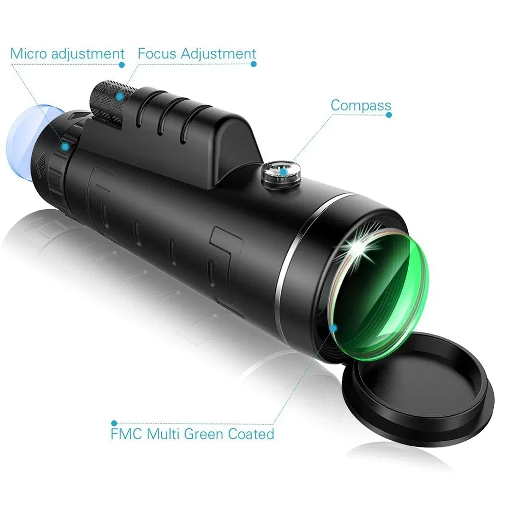 Color: Black - Universal 40X60 Optical Glass Zoom Telescope Telephoto Mobile Phone Lens For iPhone 8 11 Huawei Samsung All Smartphones Lenses