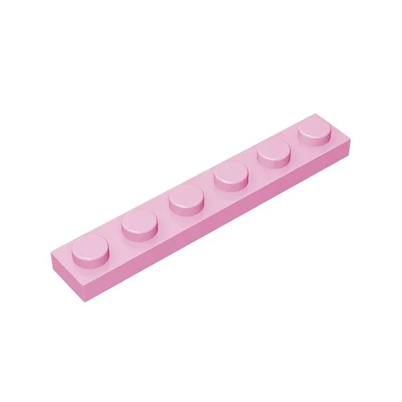 Color: Wood - Gobricks GDS-505 Plate 1 x 6 compatible with lego 3666 pieces of children's DIY building block Particles Plate DIY