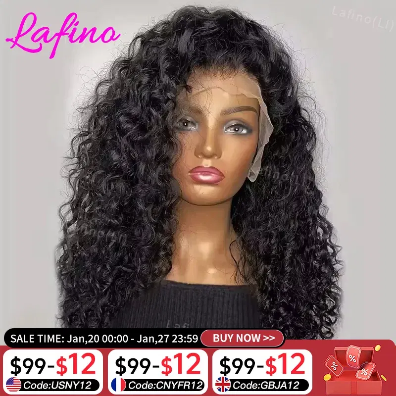 Color: #12, Ships From: CHINA, Stretched Length: 32inches, Density: 180% - Curly Human Hair Wigs For Women Water Wave Lace Front Wig 13x4 13x6 Lace Frontal Deep Wave Wig 100% Human Hair Hd Lace Wigs