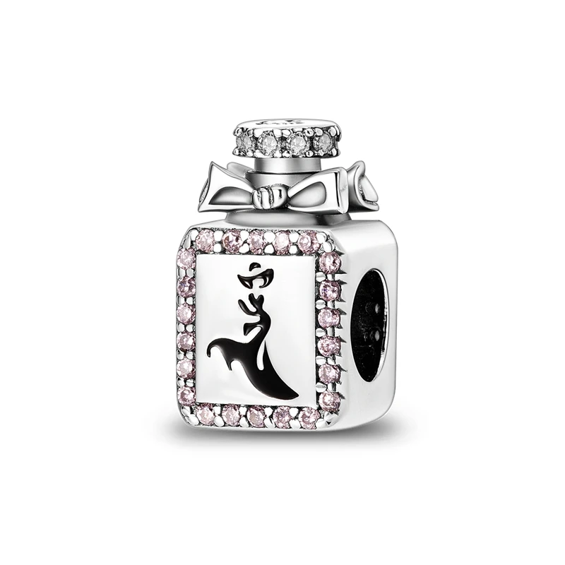 Color: Yellow - Pink Series Charms 925 Silver Perfume Butterfly Charm Beads Pendent Dangle Fit Original Pandora Charm Bracelet DIY Women Jewelr