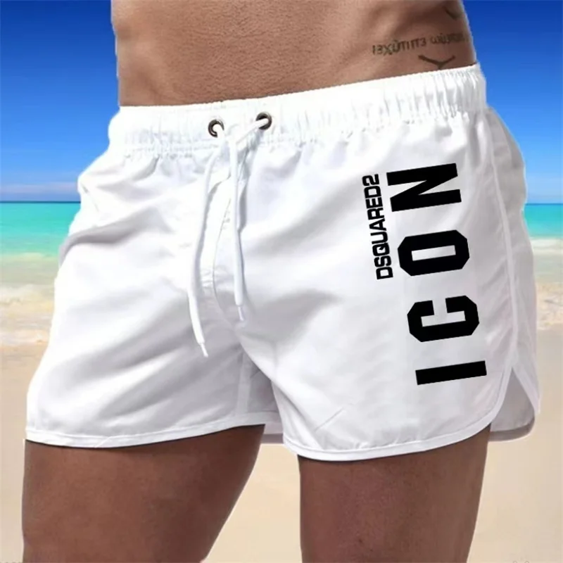 Color: Black, Size: M - Summer men's luxury beach pants clothing quick dry gym jogging sexy shorts vacation casual swimming trunks