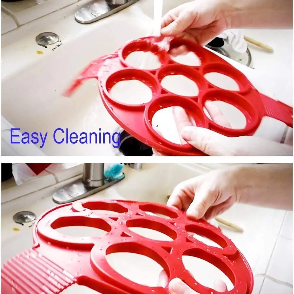 Color: Army Green - Egg Pancake Ring Non-stick Pancake Machine Mold Silicone Egg Frying Pan Forming Machine Omelet Mold Kitchen Baking Accessories