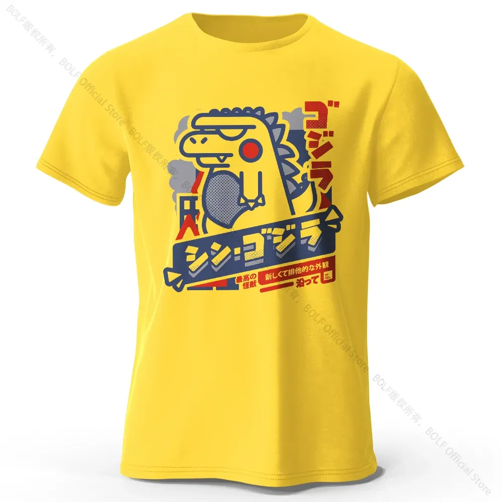 Color: Yellow, Size: XL - Harajuku Kawaii Animal Printed 100% Cotton T-Shirt, Lightweight Round Neck Short Sleeve Tee, Unisex Casual Wear