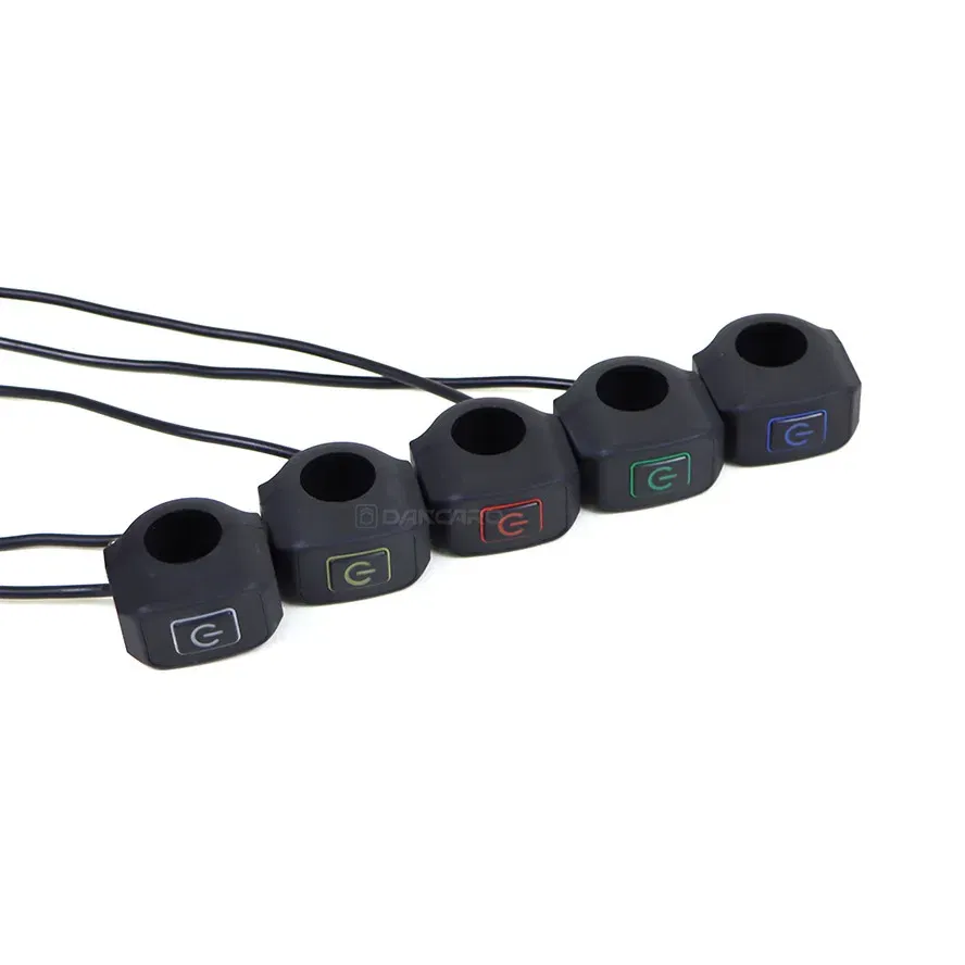 Color: multi - Motorcycle Handlebar Switch with LED Light 7/8'' 22mm Momentry Buttton for Electric Star Kill Waterproof Control Switch Button
