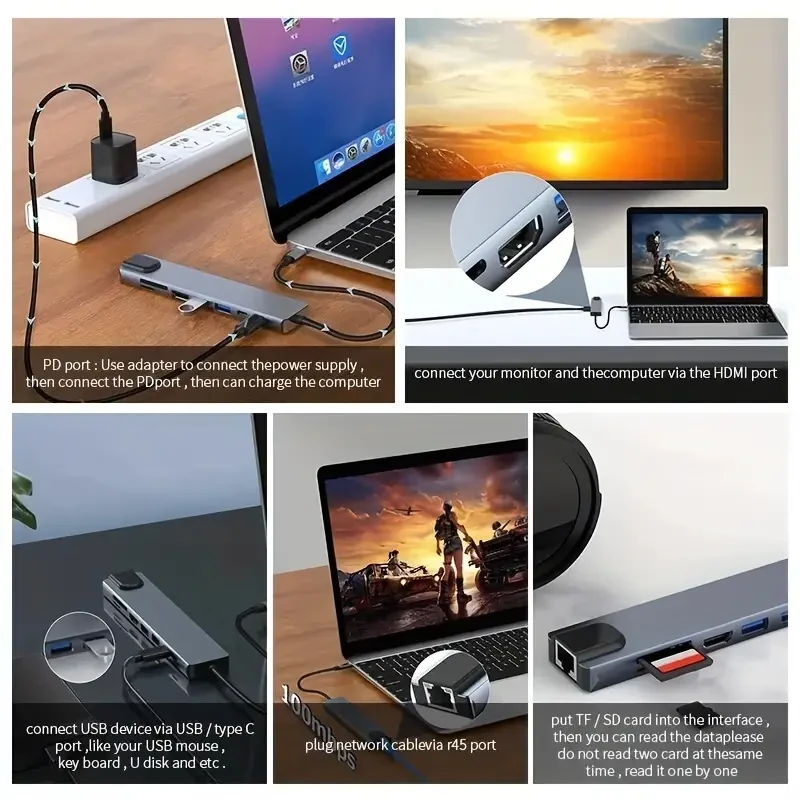 8-in-1 USB C Hub Adapter
