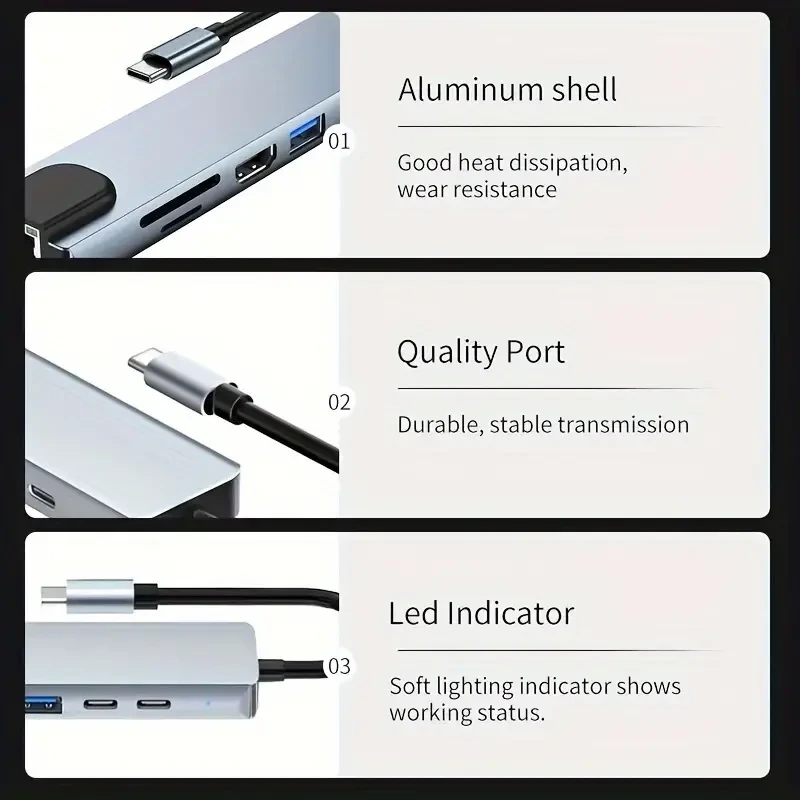 8-in-1 USB C Hub Adapter