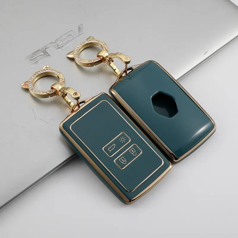 Color Name: GRAY - TPU Car Remote Key Cover Case Fob for Renault Captur Megane Talisman Espace Clio Zoe Koleos Scenic 4 Arkana Dacia Sandero Card