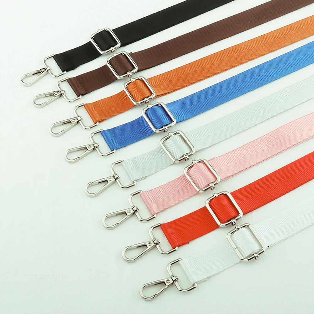 Color: Rose Gold - Shoulder Bag Strap Fashion Wide Replacement Strap For Bags Nylon Woman Messenger Bag Accessories Silver Metal Buckle Bag Straps