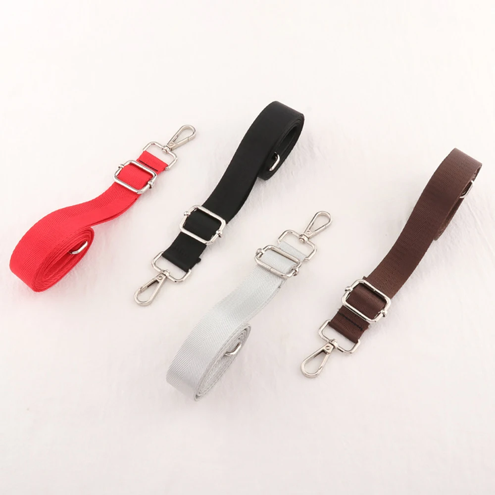 Color: Rose Gold - Shoulder Bag Strap Fashion Wide Replacement Strap For Bags Nylon Woman Messenger Bag Accessories Silver Metal Buckle Bag Straps
