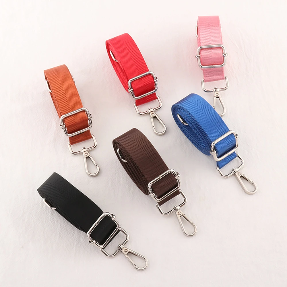 Color: Rose Gold - Shoulder Bag Strap Fashion Wide Replacement Strap For Bags Nylon Woman Messenger Bag Accessories Silver Metal Buckle Bag Straps