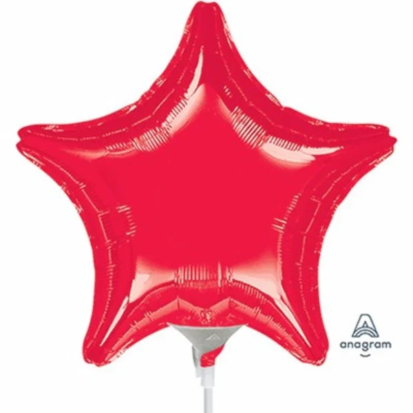22cm Star Red Foil Balloon (Flat)