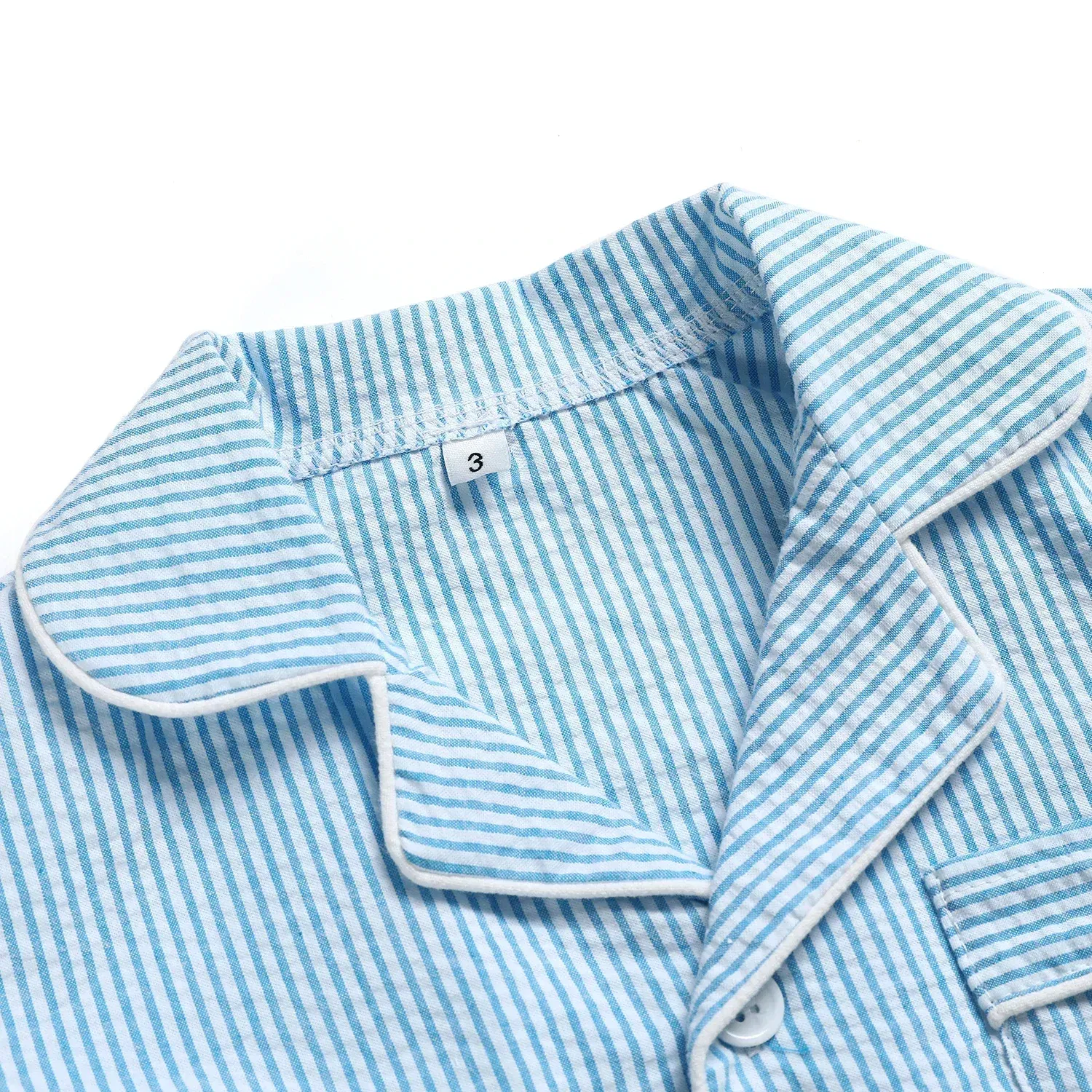 Color: Dark Grey, Ships From: CHINA, Kid Size: 5t - Ruffkids 100% Cotton Summer Kids Pajamas Sleepwear Seersucker Striped Matching Pjs Boys Clothes Loungewear Girls Pyjamas Set