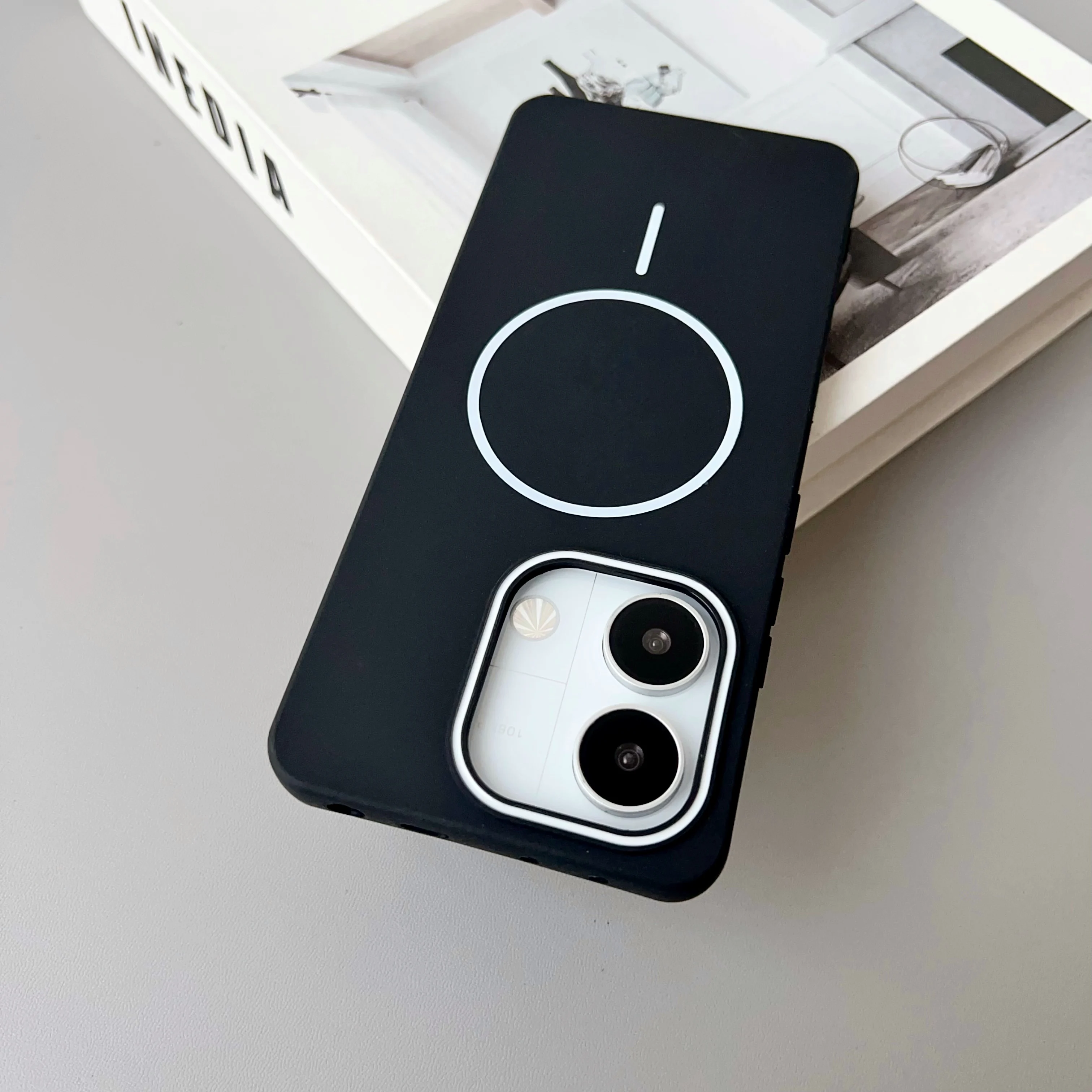 Color: Clear, Compatibility by Model: Redmi Note 13 4G - NEW For Redmi Note 14 13 Pro A4 A5 4G 5G skin sensitive original thin circle magnetic solid color phone protective case