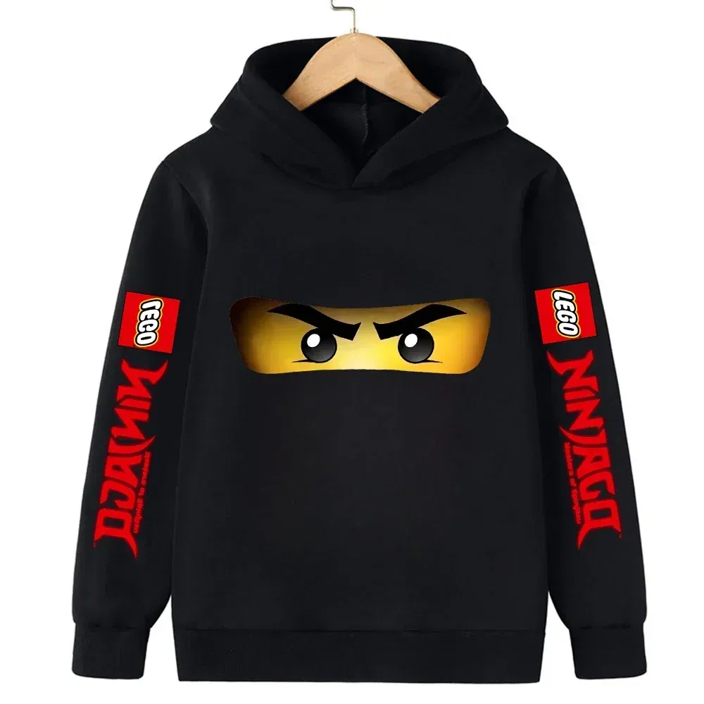 Color: Red, Kid Size: 13 - Lego Phantom Ninja Cartoon Children's Hooded Hoodies Casual Sports Sweatshirt 3-13 Year Old Boy Kid Baby Girls Clothes Pullover