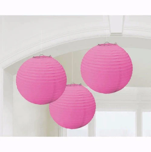 Lanterns Pink Round - Pack of 3