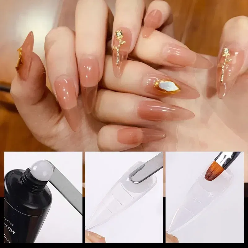Color: DEEP BLUE - 120pcs Nail Forms Full Cover False Nails Quick Building Mold Fake Nail Shaping Extend Top Molds For Gel Salon Manicure Art